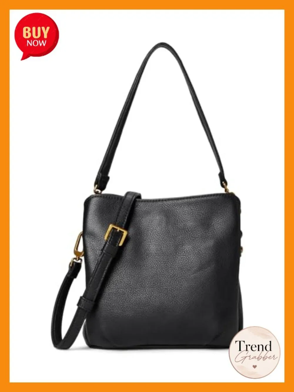 Leather Hobo Convertible Shoulder Bag with Detachable Strap